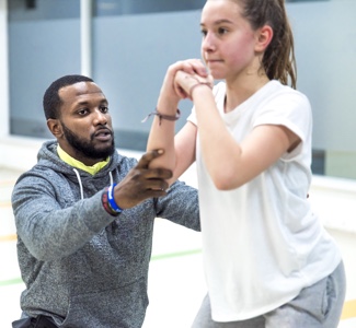 Training with young athlete
